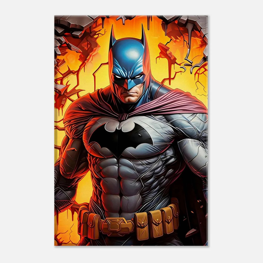 Bold Batman wall canvas with vibrant colors, depicting Gotham's protector.