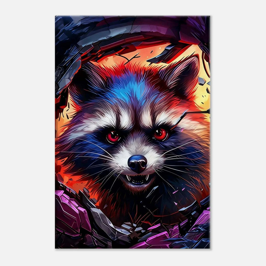 Rocket Raccoon Wall Canvas with bold vibrant artwork.