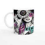Remember Your Why motivational coffee mug with vibrant design and inspirational quote.