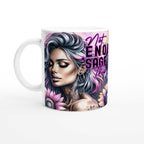 Not Enough Sage motivational coffee mug with colorful design and inspirational quote.