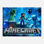 Minecraft Wall Canvas featuring vibrant pixelated scenes, perfect for fans; easy to hang with FSC-certified materials.