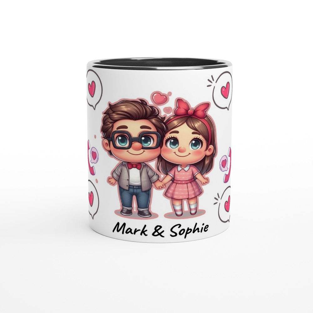 Cute personalised Valentines ceramic mug with custom design, perfect coffee cup gift for loved ones.