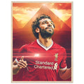 Mo Salah framed poster in pine wood frame with vibrant semi-gloss print and shatterproof plexiglass protection