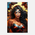 Wonder Woman Wall Canvas featuring bold, vibrant artwork of heroism and strength.