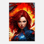 Captain Marvel wall canvas with bold, dynamic artwork featuring vibrant colors.