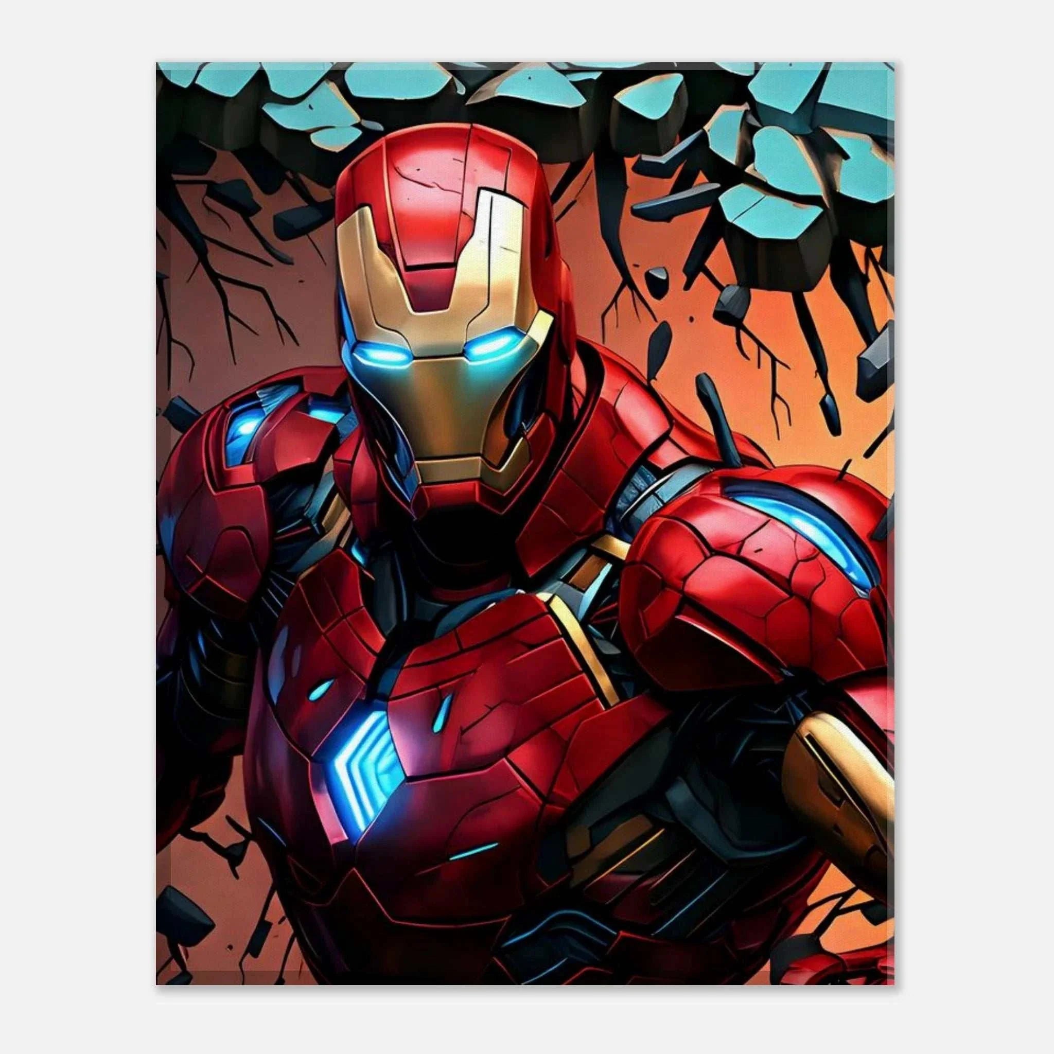 Ironman wall canvas with vibrant superhero artwork, ideal for room decor.