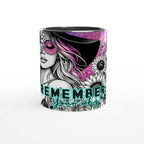 Remember Your Why motivational coffee mug with vibrant floral design, ceramic, 11oz, inspirational gift.