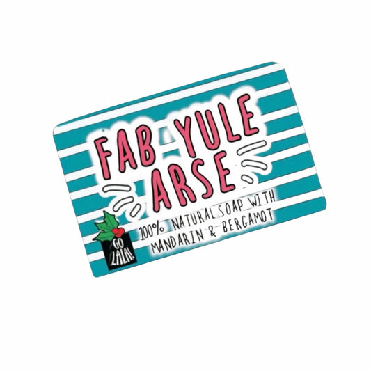 Fab Yule Arse Soap with mandarin and bergamot, vegan and palm oil free.