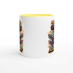 Humorous ceramic mug with "And Who The Fuck Asked You" design, 11oz capacity, colorful accents.