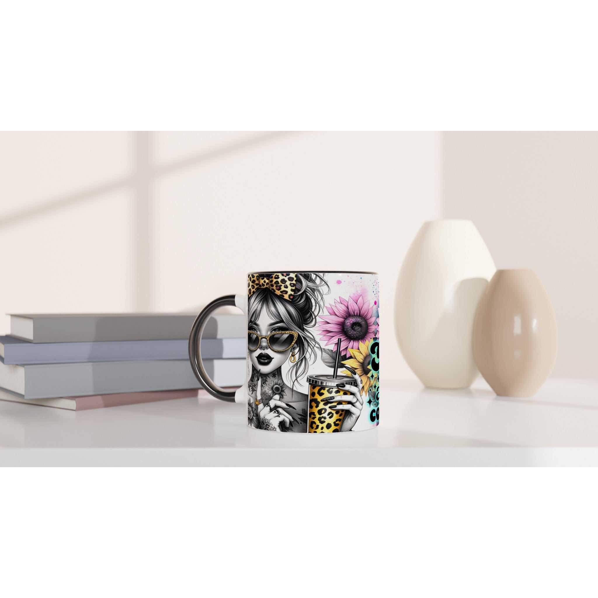 Good Things Are Coming – Motivational Coffee Mug with colorful design on table.