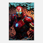 Ironman Wall Canvas with striking artwork of iconic superhero, vibrant colors, various sizes available.