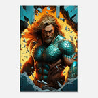 Aquaman Wall Canvas featuring vibrant colors and dynamic imagery of the ocean hero.