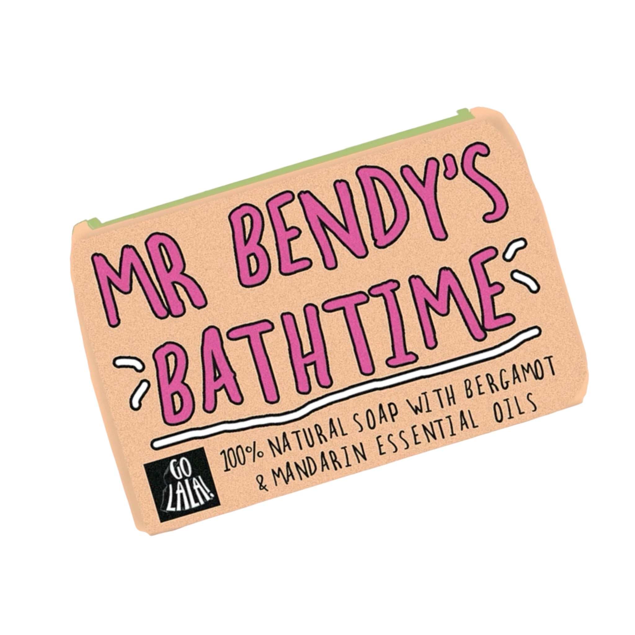 Mr Bendy's Bath Time Soap with bergamot and mandarin, vegan-friendly, palm oil and paraben-free, 95g.